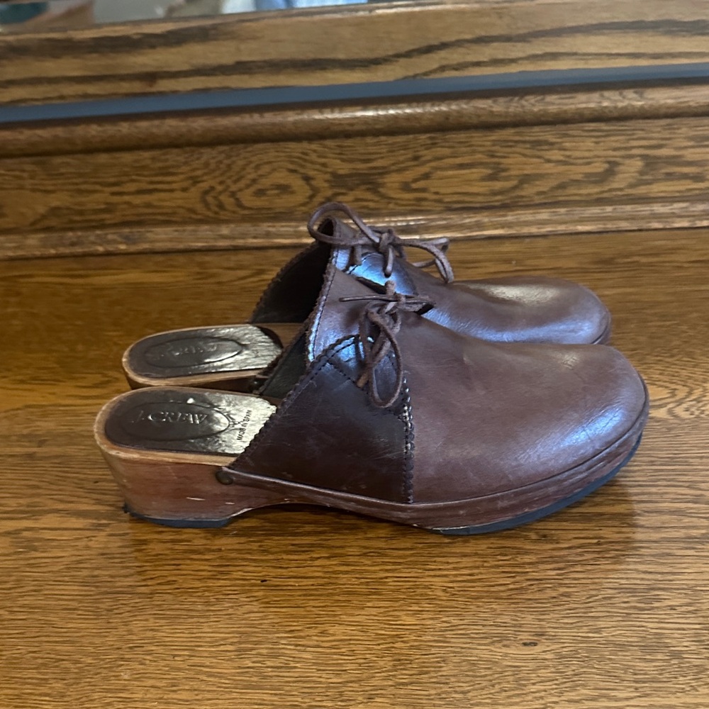 J. Crew Brown Leather Women's Mules